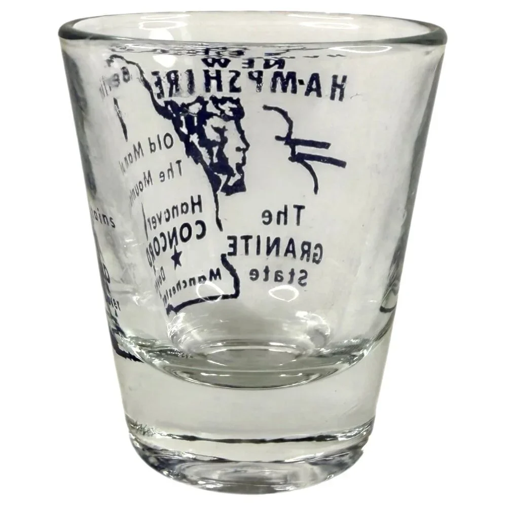 5 VTG Shot Glasses State Theme New Hampshire Washington Colorado‎ Oregon Wyoming